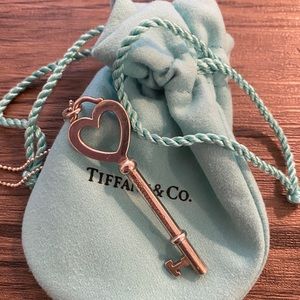 Silver Tiffany key necklace on 24 inch chain